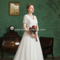 Custom Made Bridal Gown Couture Closed Back Classic Church Beautiful Chinese cheap wedding dresses made in china